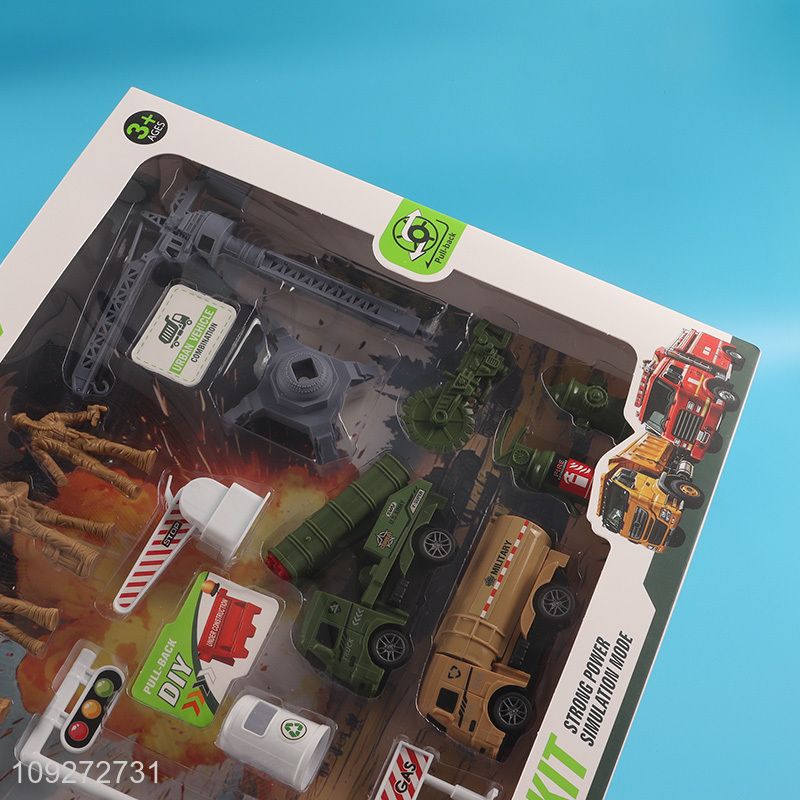 Top selling military series children pull back car toy set