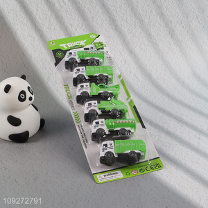 Top quality 6pcs sanitation truck children pull back car toy set