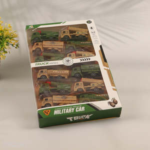 Top sale 12pcs military car children's toy pull back car set for gifts