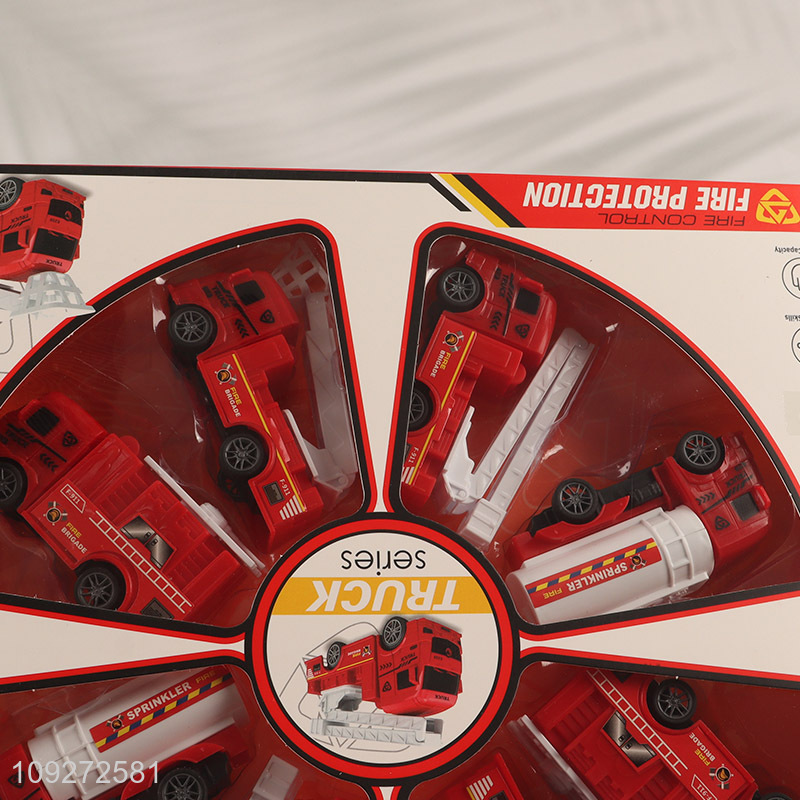 China products fire fighting truck children's toy pull back car set