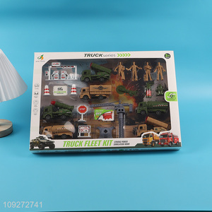 Yiwu market military truck children pull back car toy set