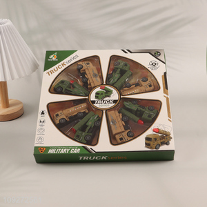 Good selling military series children's toy pull back car set