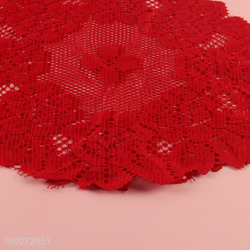 Yiwu market red hollow dinner mat place mat for sale