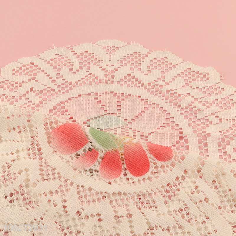 Best selling 2pcs hollow polyester dinner mat place mat wholesale