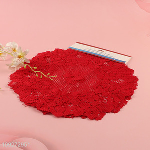 Yiwu market red hollow dinner mat place mat for sale