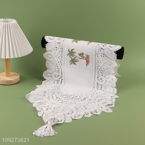 Good price white polyester table runner table decoration table flags