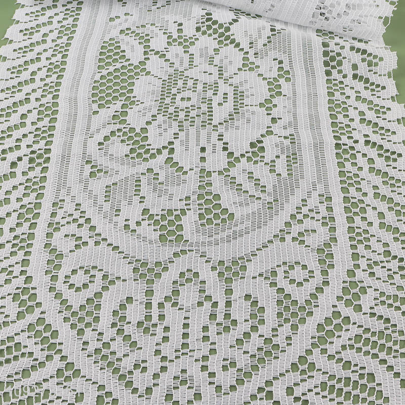 Factory direct sale white hollow table runner table decoration table flags