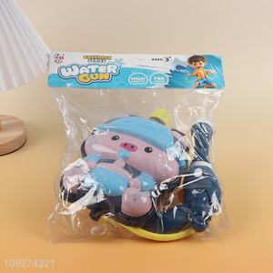 Good quality cartoon pig kids backpack water gun toy