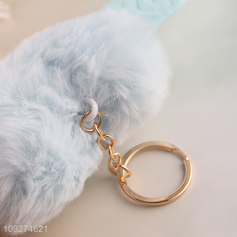 Good selling heart shape plush keychain key rings