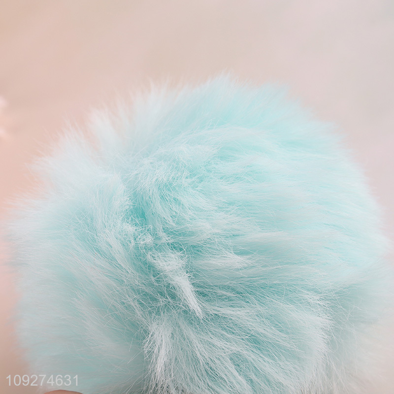 Hot products multicolor plush ball keychain key rings