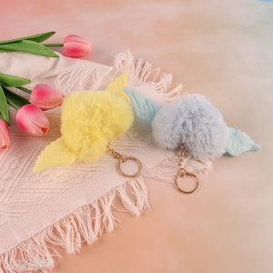 Good selling heart shape plush keychain key rings