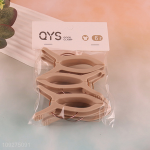 Hot selling 6pcs large plastic clothes clips clothes pegs quilt clip