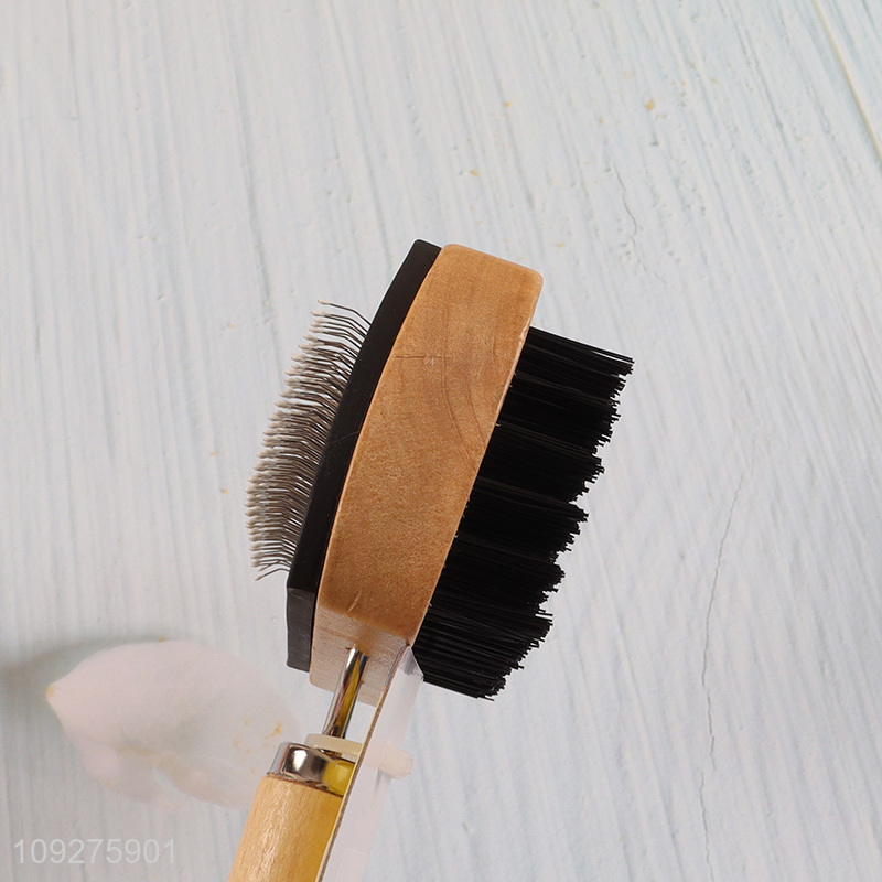 Good sale pet grooming comb pet brush with wooden handle