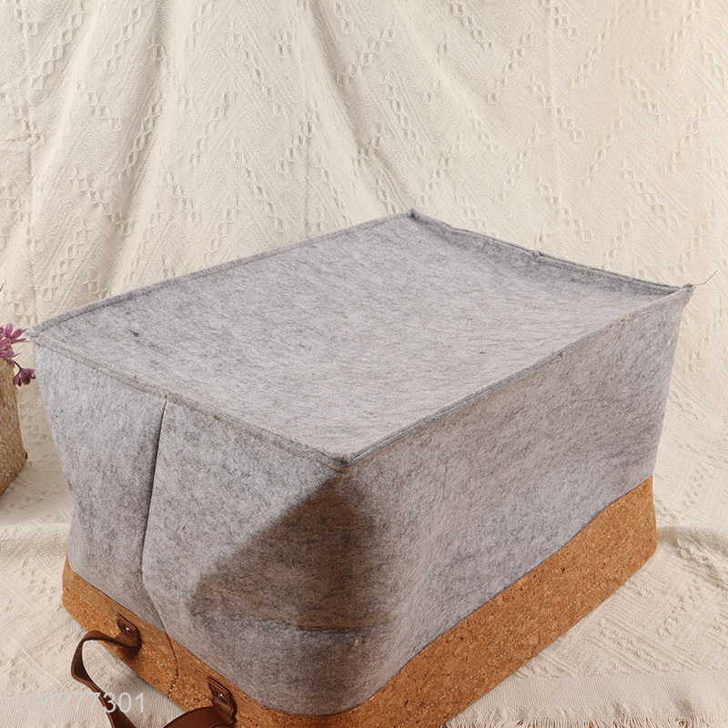 Latest products rectangle storage basket storage container with handle