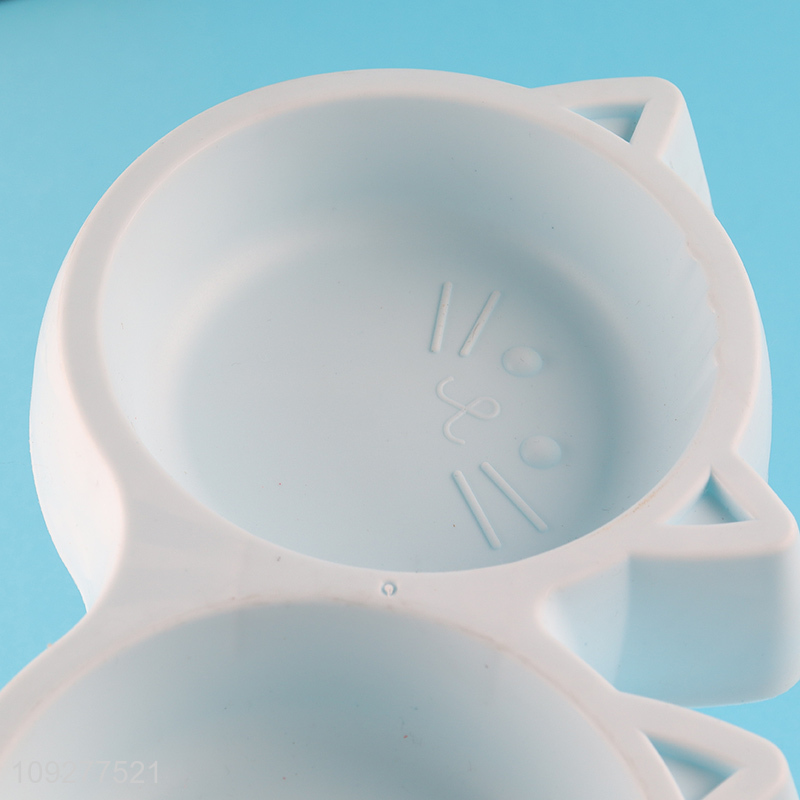 Popular products cartoon cat plastic pet feeder pet bowl
