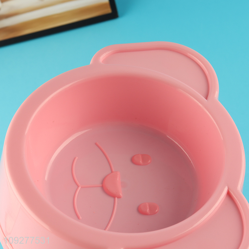 Top products cartoon pink plastic pet feeder pet bowl