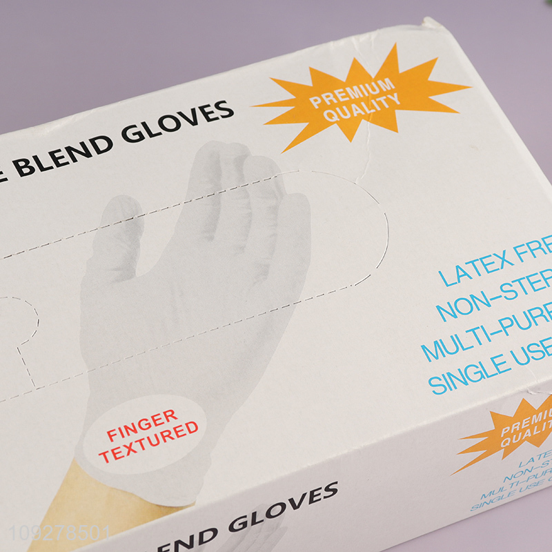 Hot selling white vinyl nitrile blend gloves wholesale