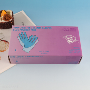 Hot products 100pcs powder free vinyl nitrile blend gloves