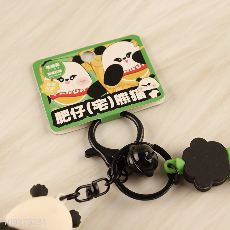 Low price cartoon panda pendant keychain key rings