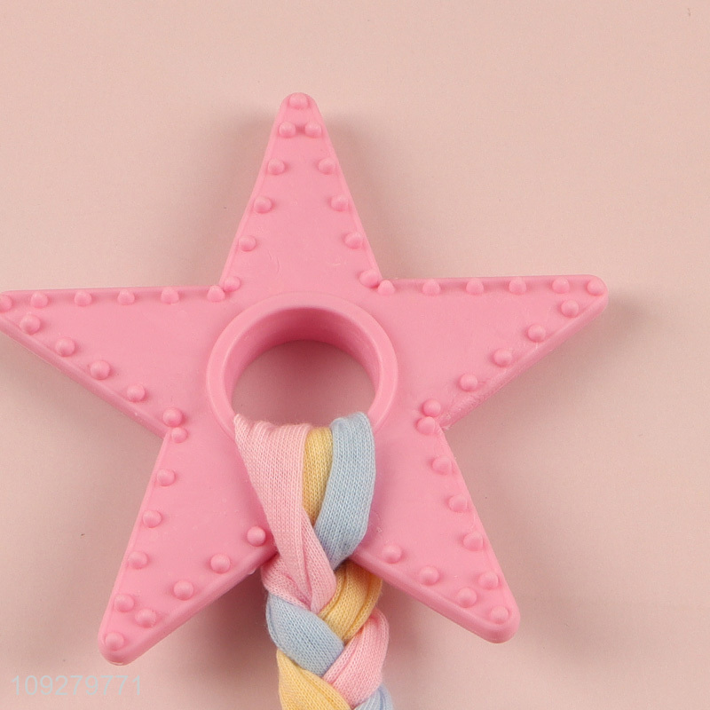 Hot items star shape tpr pet chew toys teething toys with cotton rope