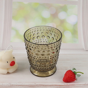 Factory price glass embossed drinking cup water mug for sale