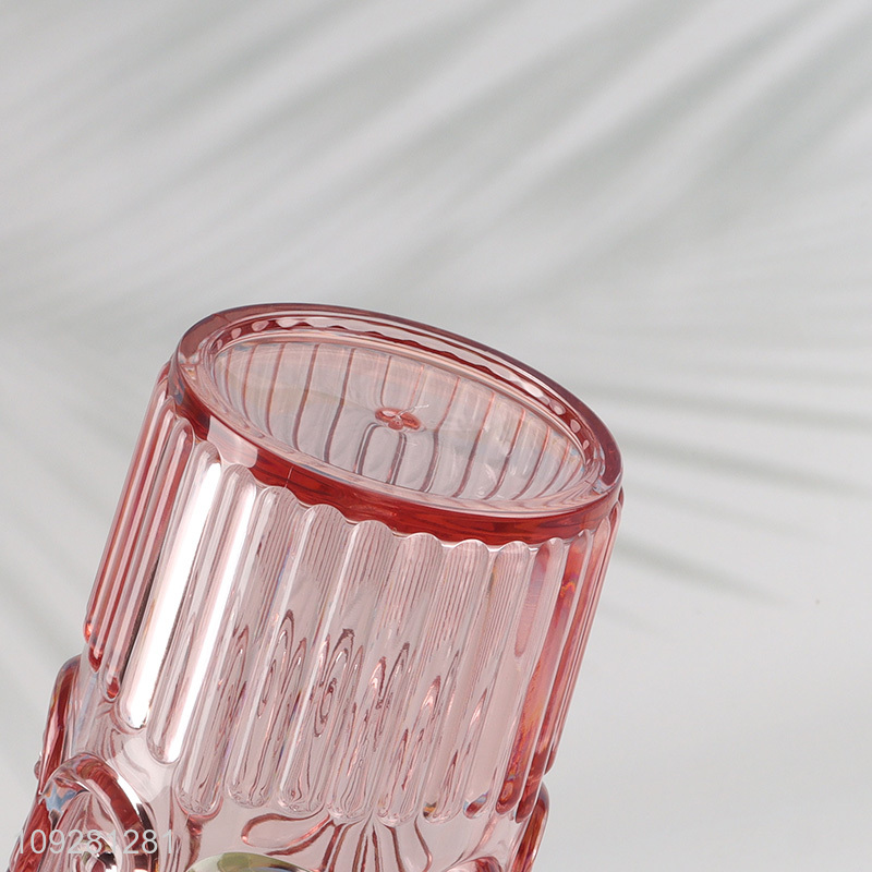 Latest products embossed glass water cup drinking cup for sale