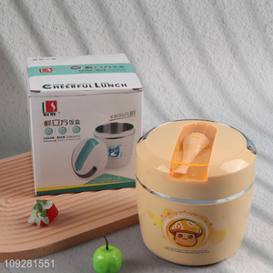 Factory price portable stainless steel lunch box with spoon
