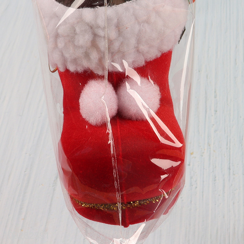 Low price 2pcs christmas boots christmas hanging ornament decoration for sale
