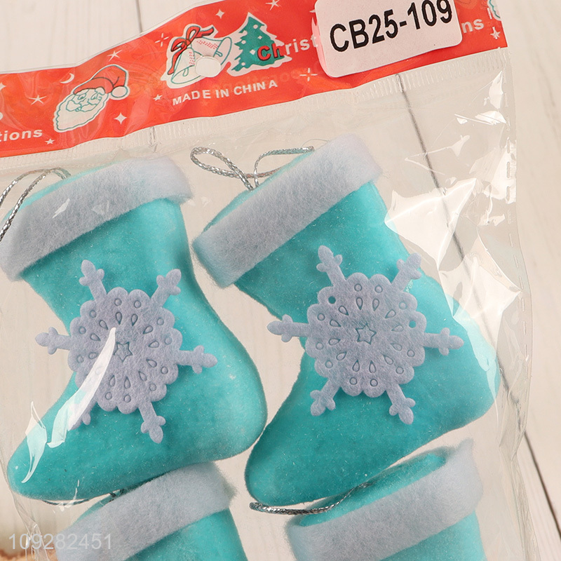 Online wholesale 4pcs christmas boots christmas hanging ornament decoration