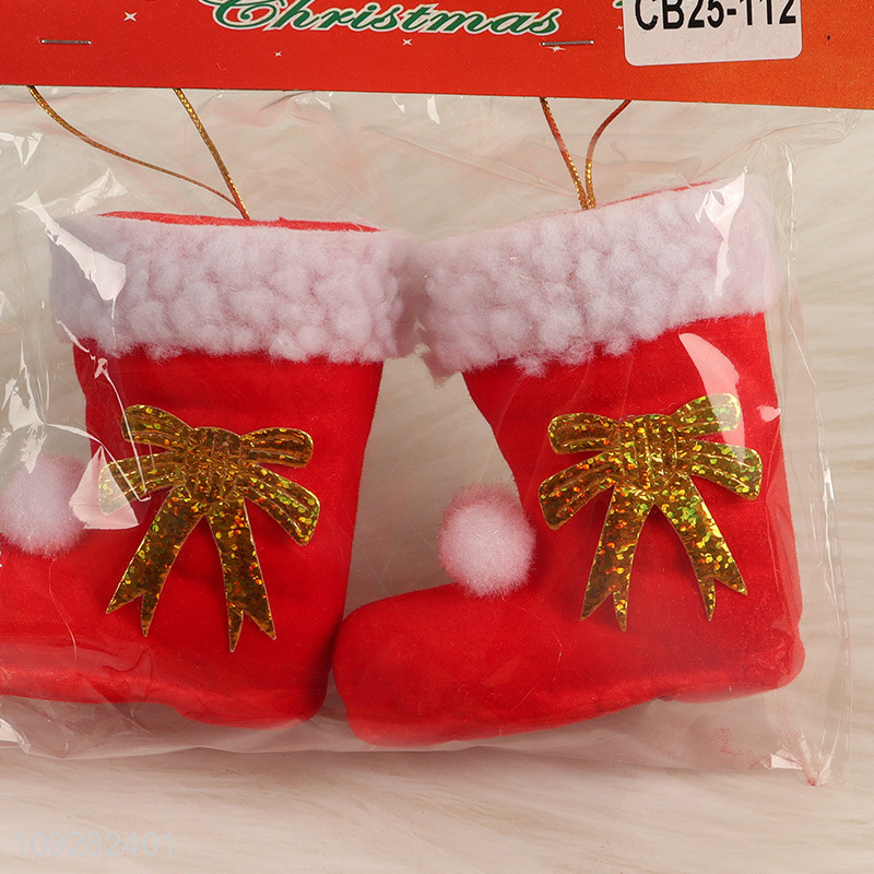 China wholesale christmas boots christmas hanging ornament decoration