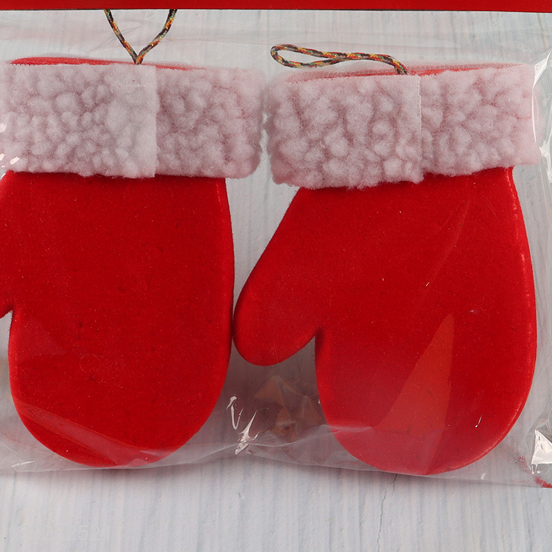 Low price 2pcs foam gloves christmas hanging ornament decoration