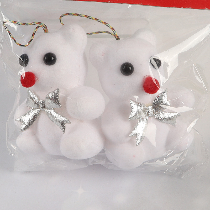 Factory supply 2pcs cartoon bear christmas hanging ornament decoration