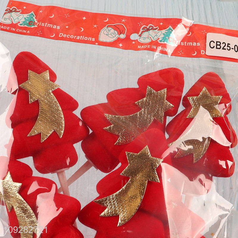 Hot products 6pcs christmas decoration christmas cake topper for sale