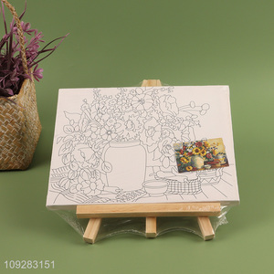Top products flower pattern painting stretched canvas frame with holder