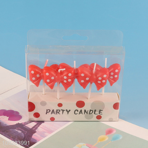 Top quality bowknot shape cake candle party decoration candle