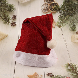 Factory price red plush christmas hat Santa hat for sale