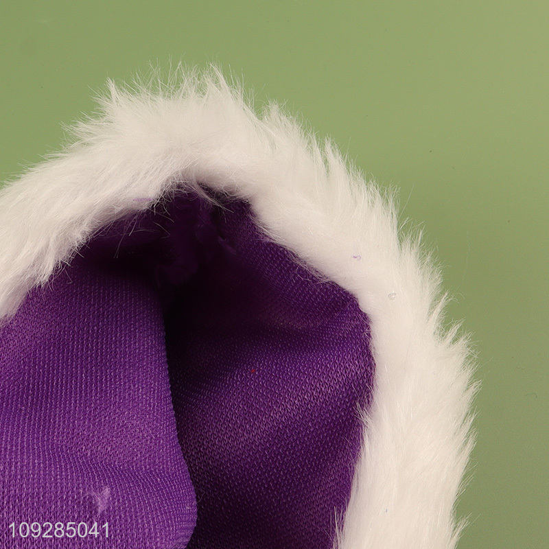 Yiwu market multicolor plush christmas hat Santa hat