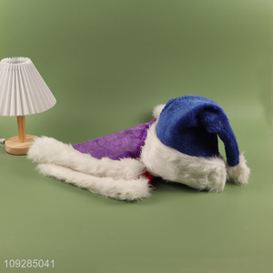 Yiwu market multicolor plush christmas hat Santa hat
