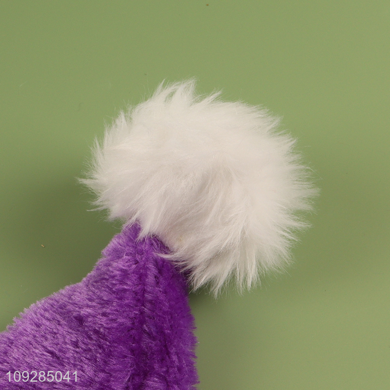 Yiwu market multicolor plush christmas hat Santa hat