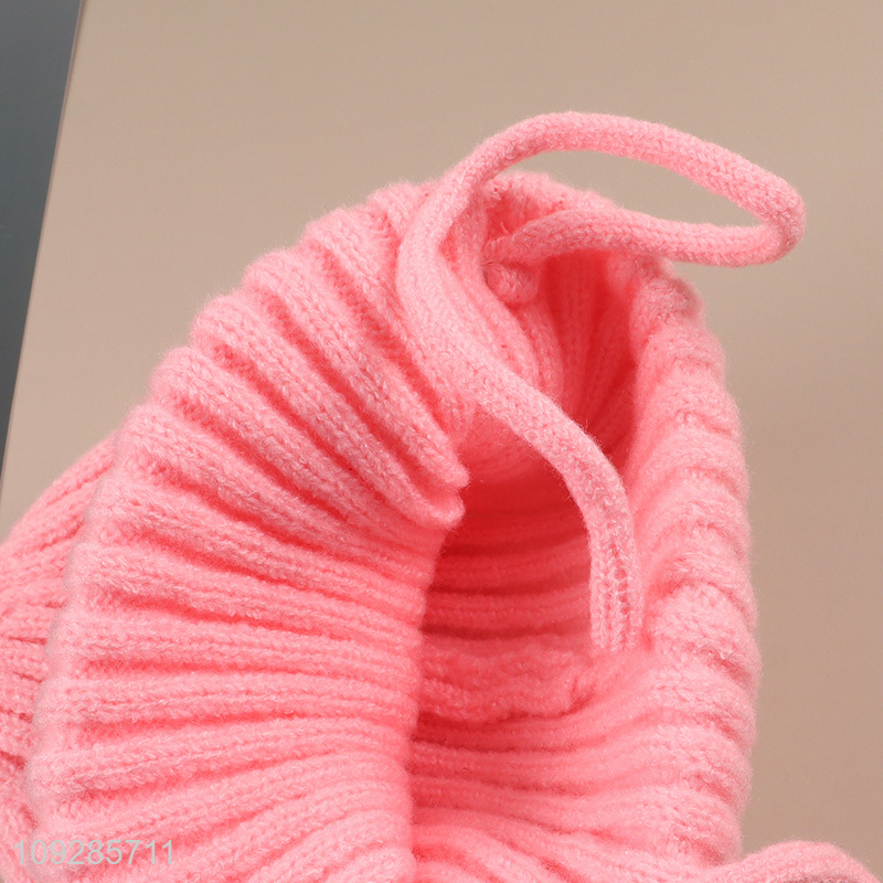 Yiwu market pink outdoor knitted hat beanies hat for winter