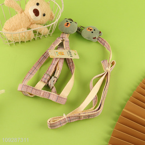 Factory price cartoon bear adjustable pet collar pet leash