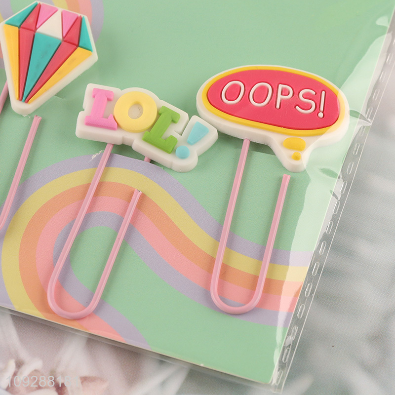Good selling cartoon cute iron paper clips set bookmark