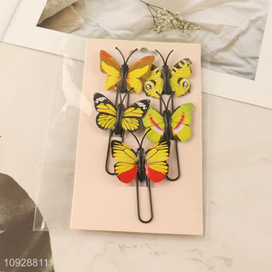 Top sale 3d butterfly shape iron paper clips set
