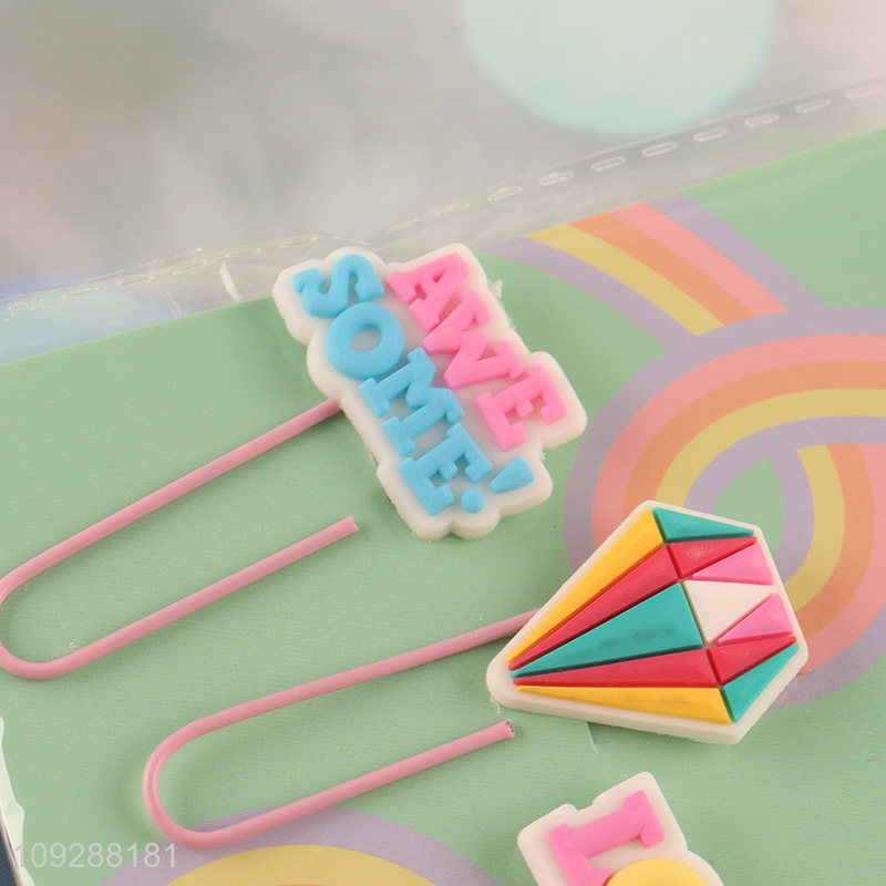 Good selling cartoon cute iron paper clips set bookmark