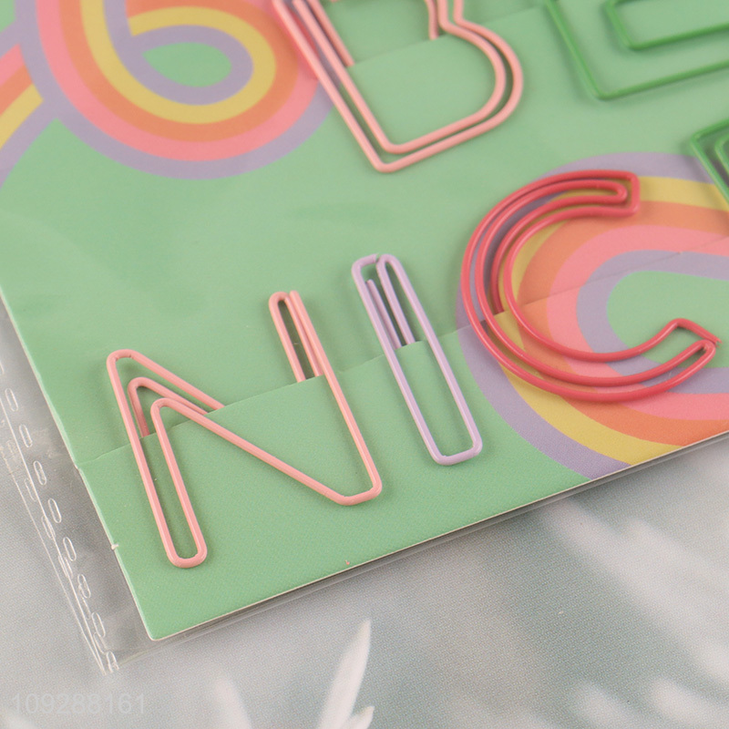 Yiwu market stationery iron paper clips set bookmark