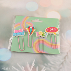 Good selling cartoon cute iron paper clips set bookmark
