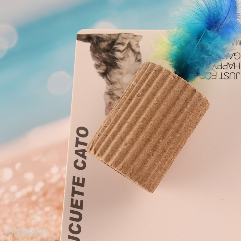 Yiwu market cat interactive toys cat teaser toys with feather