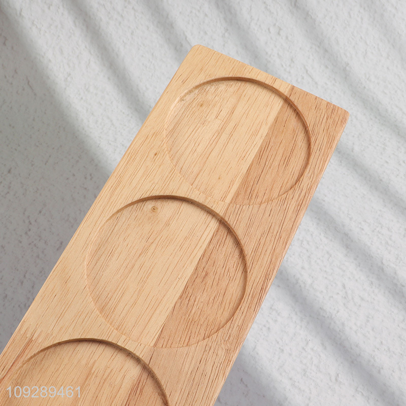 China products bamboo dessert plate with handle