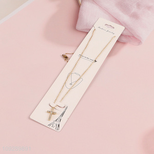 Yiwu market cross copper necklace fashion jewelry for women