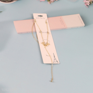 Hot products golden copper necklace fashion jewelry for women